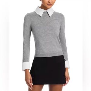 Alice + Olivia Porla Collared Wool Sweater, Size XS